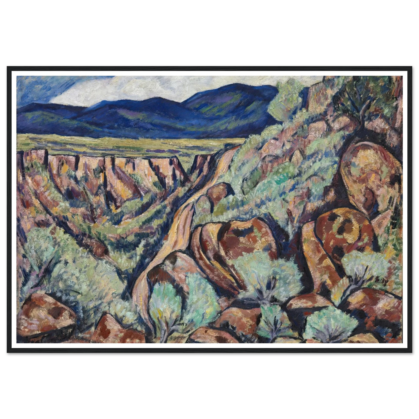 Landscape, New Mexico (1919 and 1920) Art Print | Marsden Hartley - Framed Poster - 30x40 cm / 12x16″ - Black frame