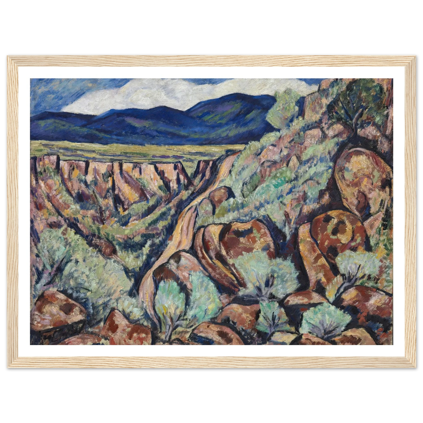 Landscape, New Mexico (1919 and 1920) Art Print | Marsden Hartley - Framed Poster - 30x40 cm / 12x16″ - Black frame