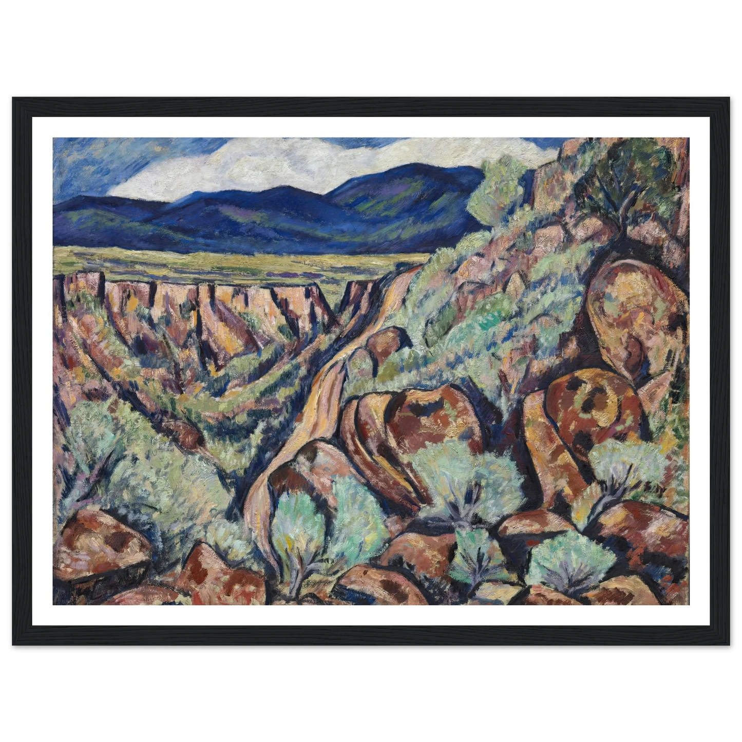Landscape, New Mexico (1919 and 1920) Art Print | Marsden Hartley - Framed Poster - 30x40 cm / 12x16″ - Black frame