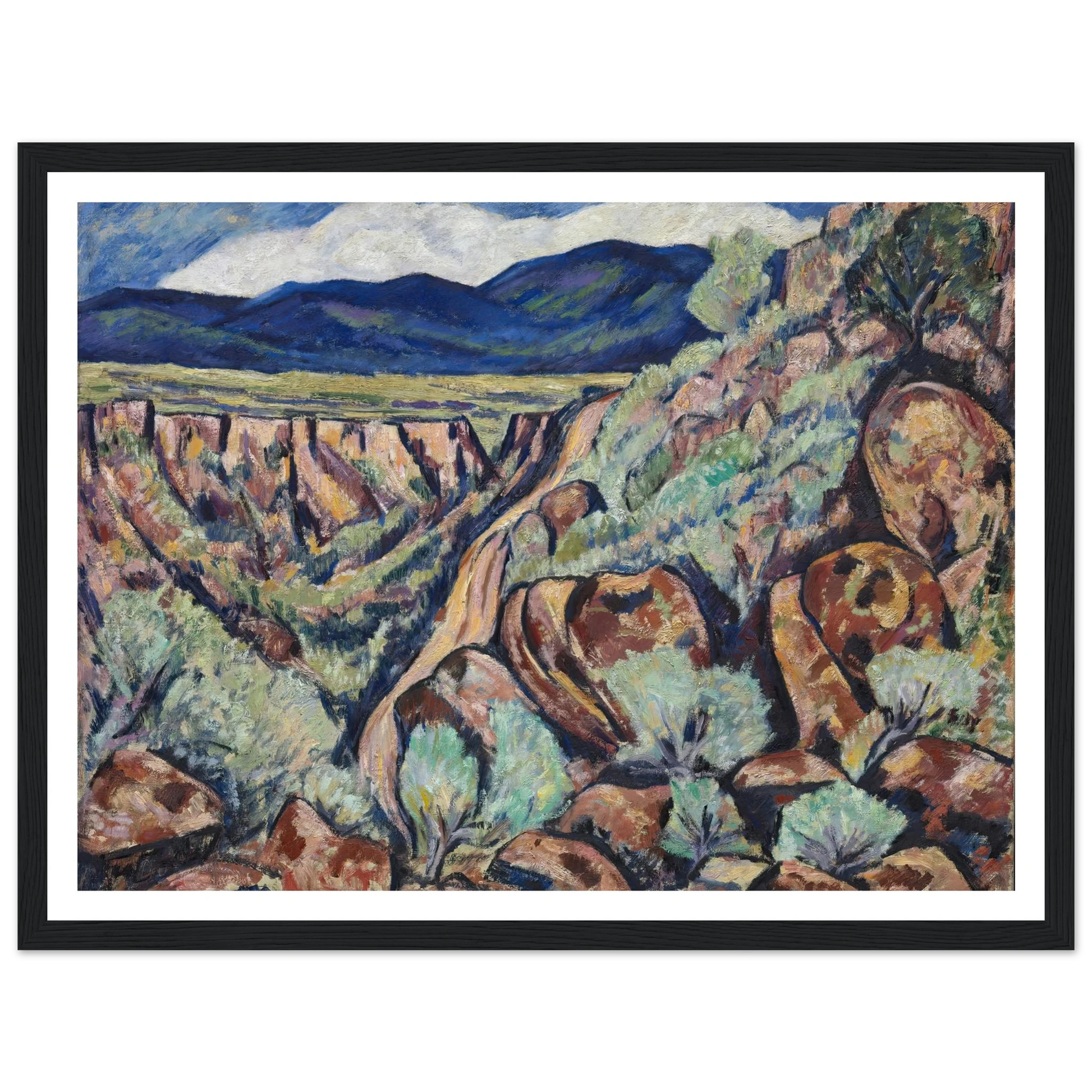 Landscape, New Mexico (1919 and 1920) Art Print | Marsden Hartley - Framed Poster - 30x40 cm / 12x16″ - Black frame