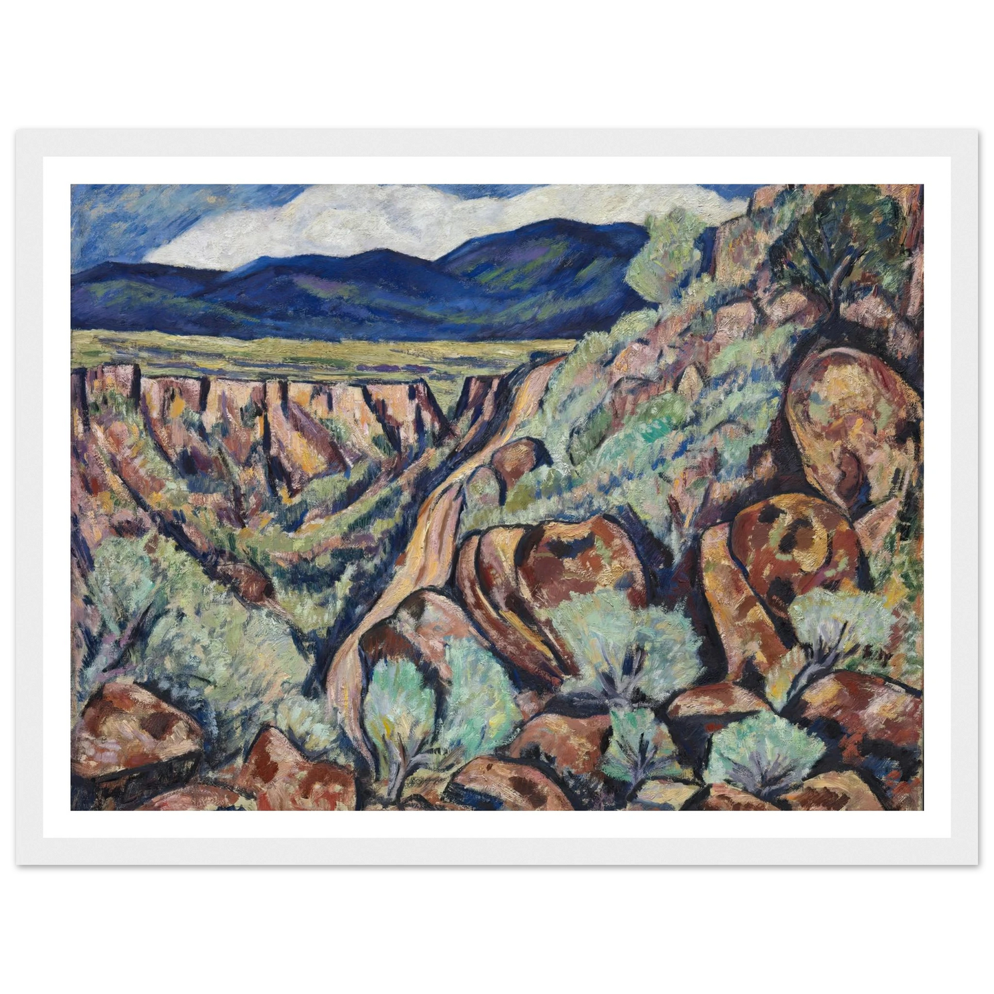 Landscape, New Mexico (1919 and 1920) Art Print | Marsden Hartley - Framed Poster - 30x40 cm / 12x16″ - Black frame