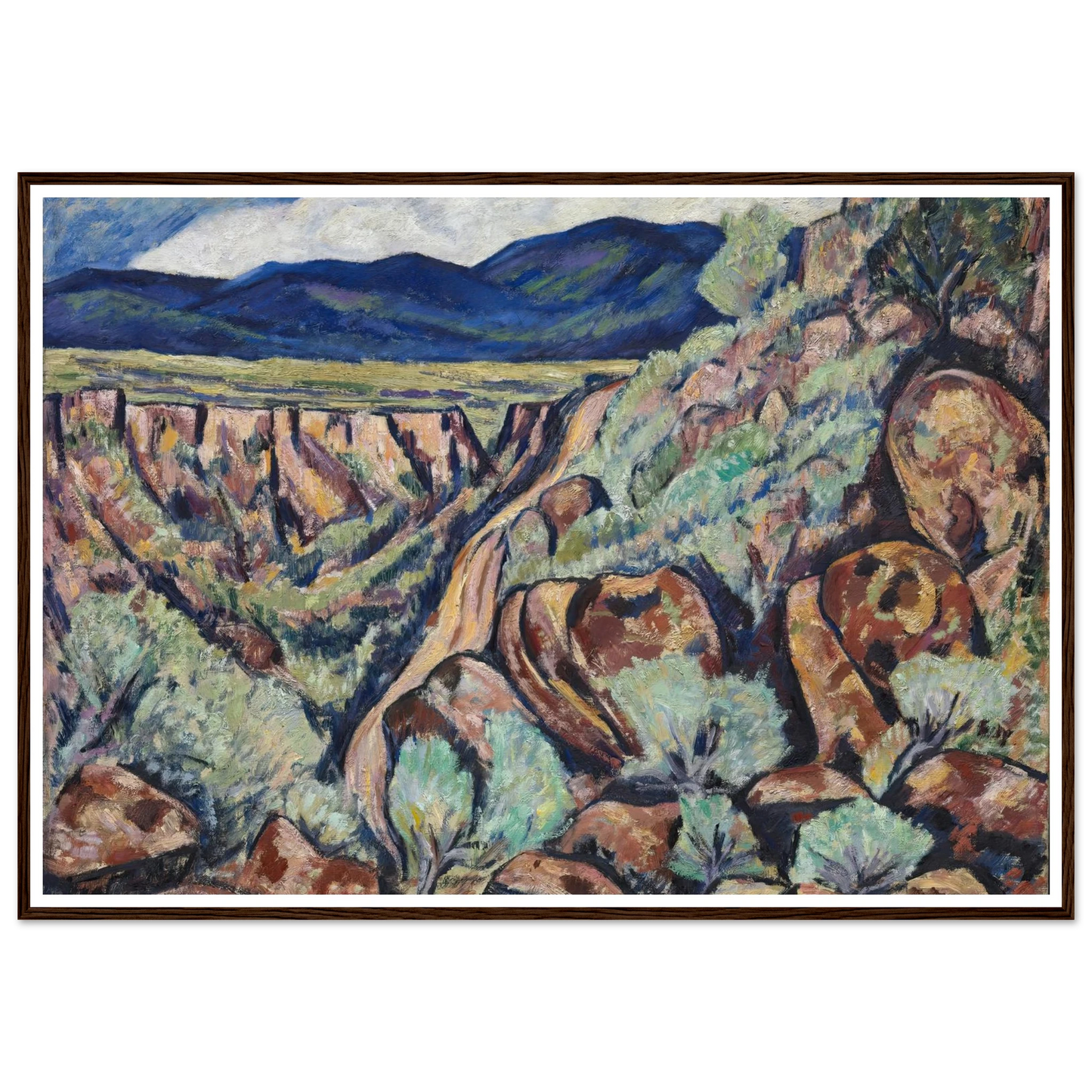 Landscape, New Mexico (1919 and 1920) Art Print | Marsden Hartley - Framed Poster - 30x40 cm / 12x16″ - Black frame