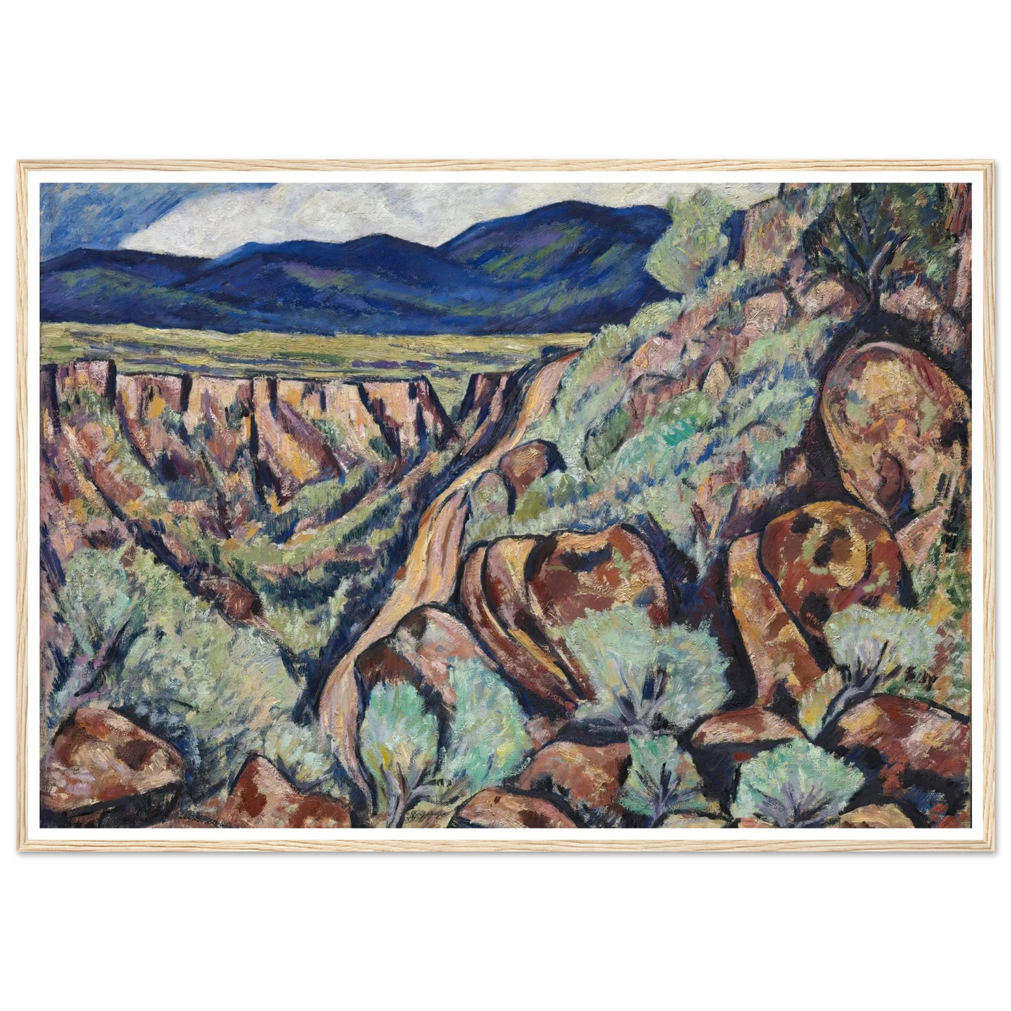 Landscape, New Mexico (1919 and 1920) Art Print | Marsden Hartley - Framed Poster - 30x40 cm / 12x16″ - Black frame