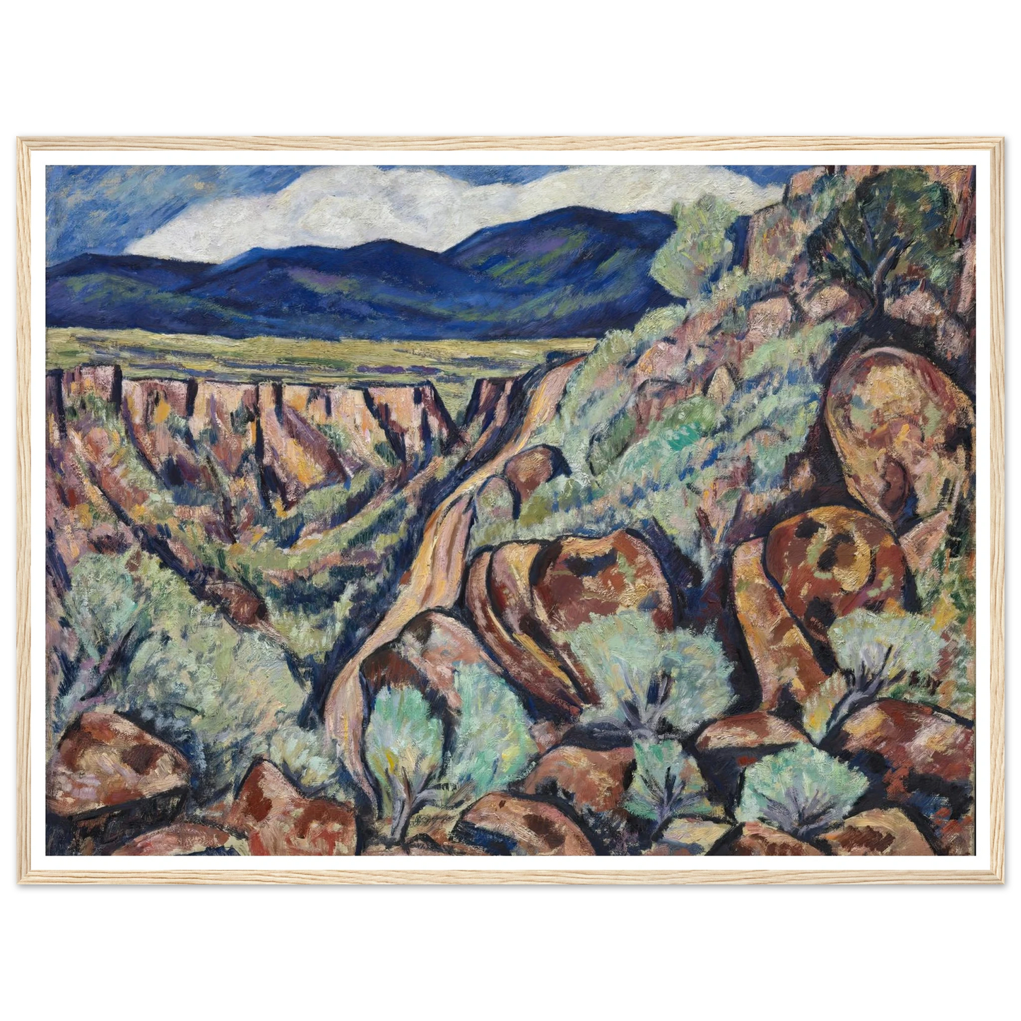 Landscape, New Mexico (1919 and 1920) Art Print | Marsden Hartley - Framed Poster - 30x40 cm / 12x16″ - Black frame