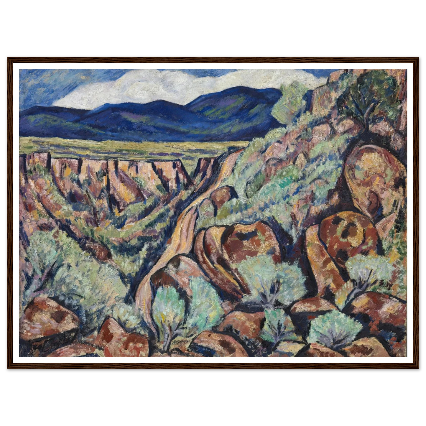 Landscape, New Mexico (1919 and 1920) Art Print | Marsden Hartley - Framed Poster - 30x40 cm / 12x16″ - Black frame