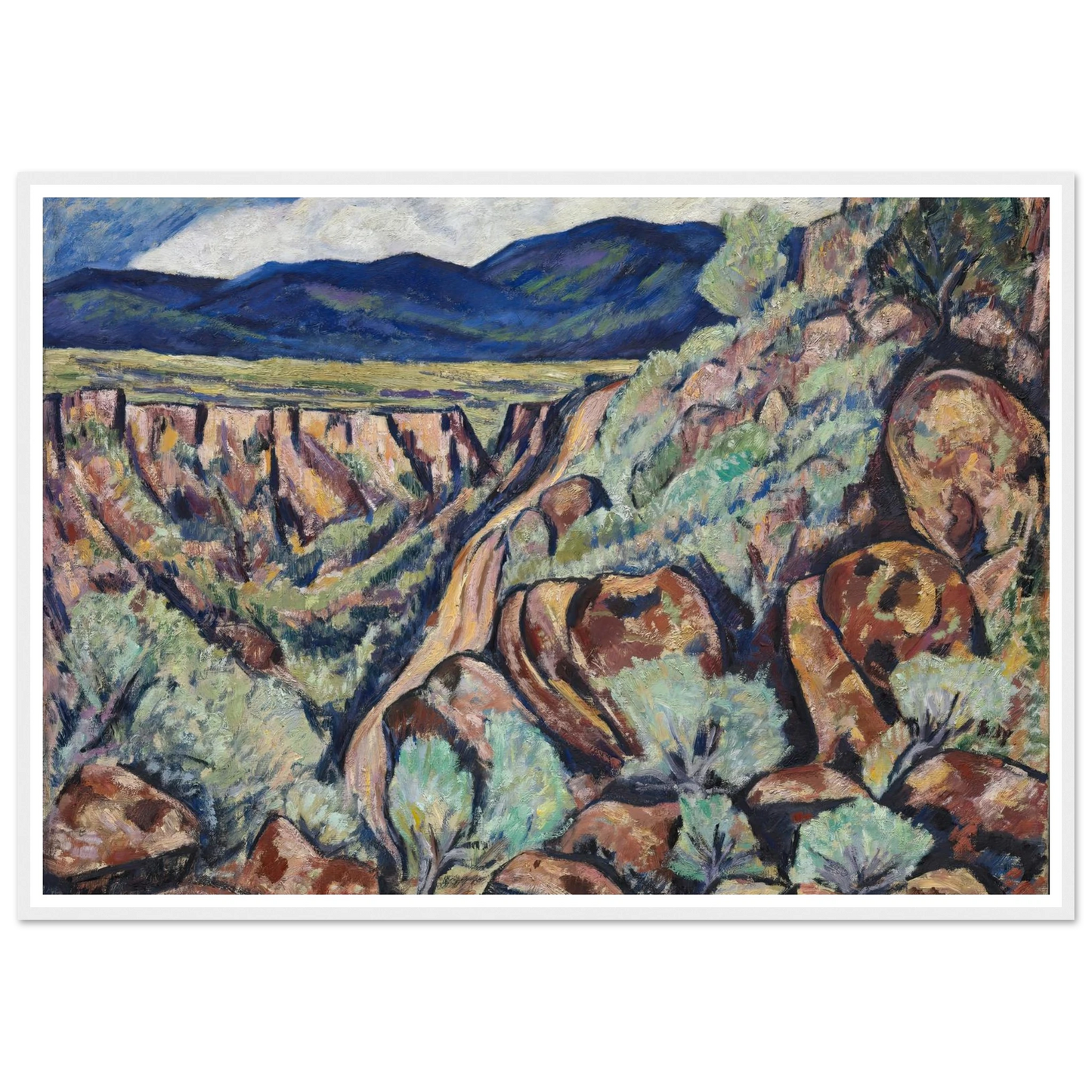 Landscape, New Mexico (1919 and 1920) Art Print | Marsden Hartley - Framed Poster - 30x40 cm / 12x16″ - Black frame