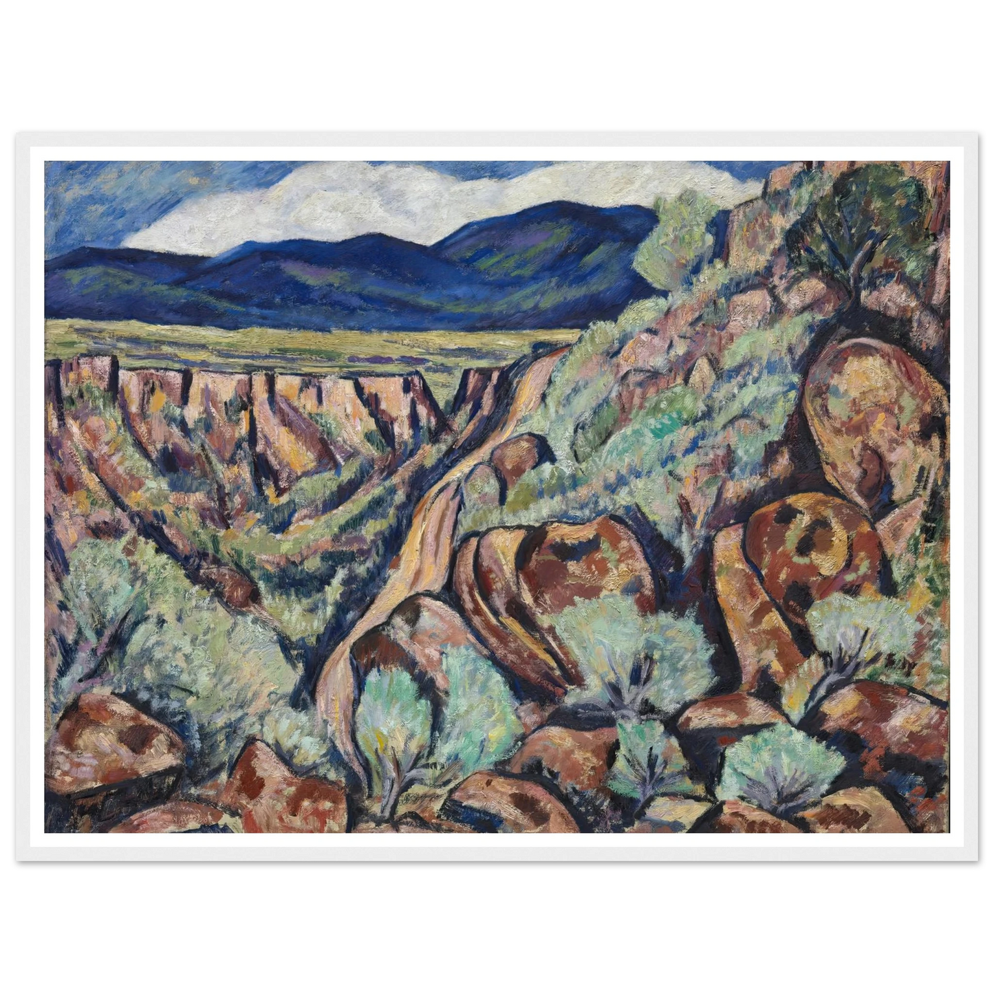 Landscape, New Mexico (1919 and 1920) Art Print | Marsden Hartley - Framed Poster - 30x40 cm / 12x16″ - Black frame