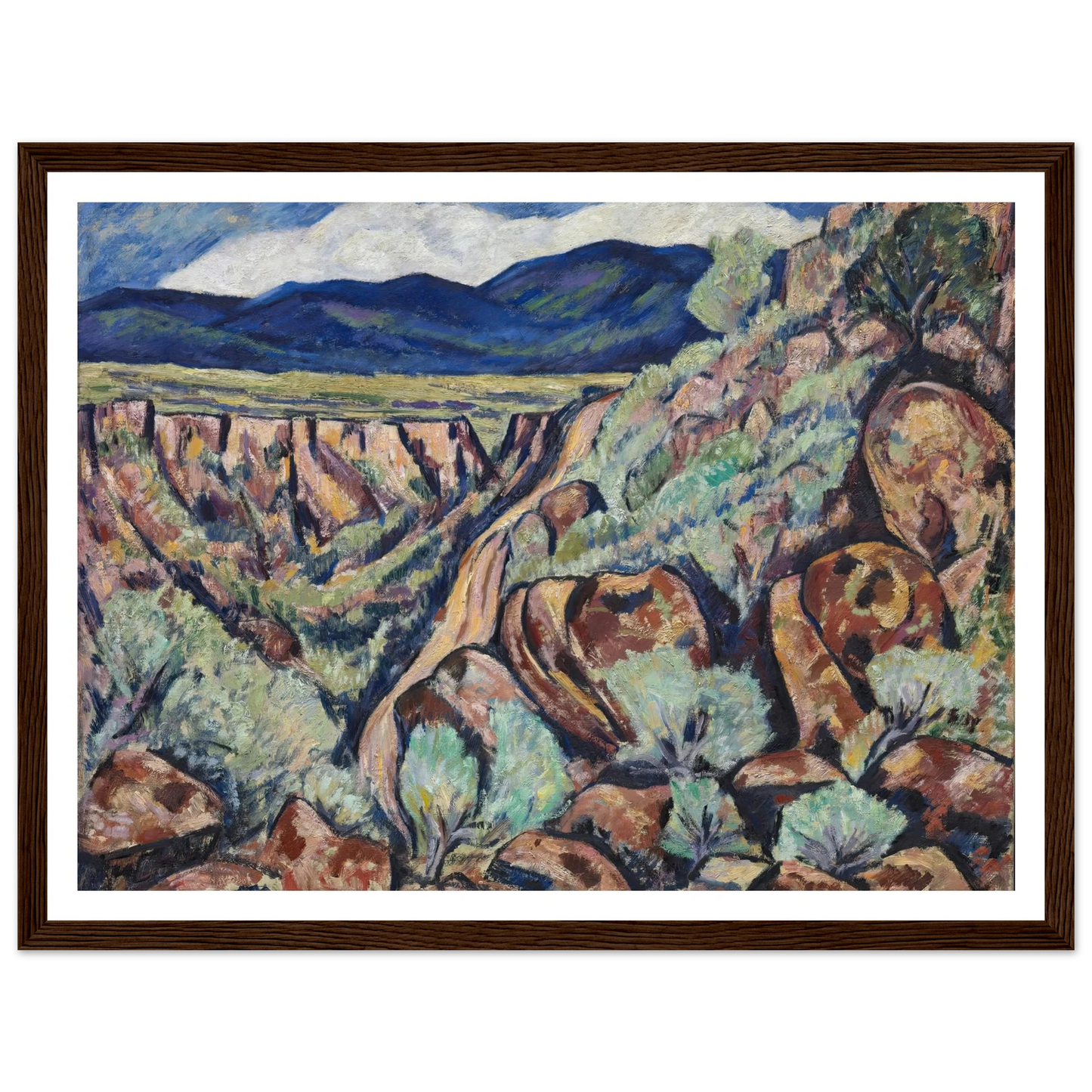 Landscape, New Mexico (1919 and 1920) Art Print | Marsden Hartley - Framed Poster - 30x40 cm / 12x16″ - Black frame