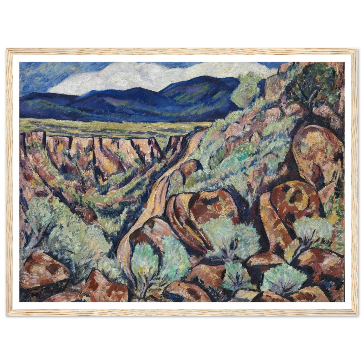 Landscape, New Mexico (1919 and 1920) Art Print | Marsden Hartley - Framed Poster - 30x40 cm / 12x16″ - Black frame