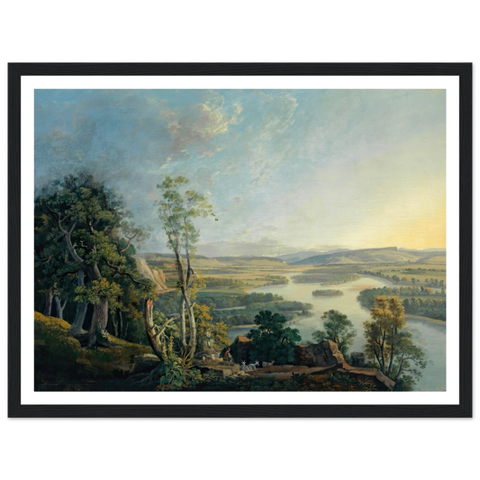 Landscape of the Rhine near the Isteinerklotz Art Print | Peter Birmann - Framed Poster - 30x40 cm / 12x16″ - Black frame