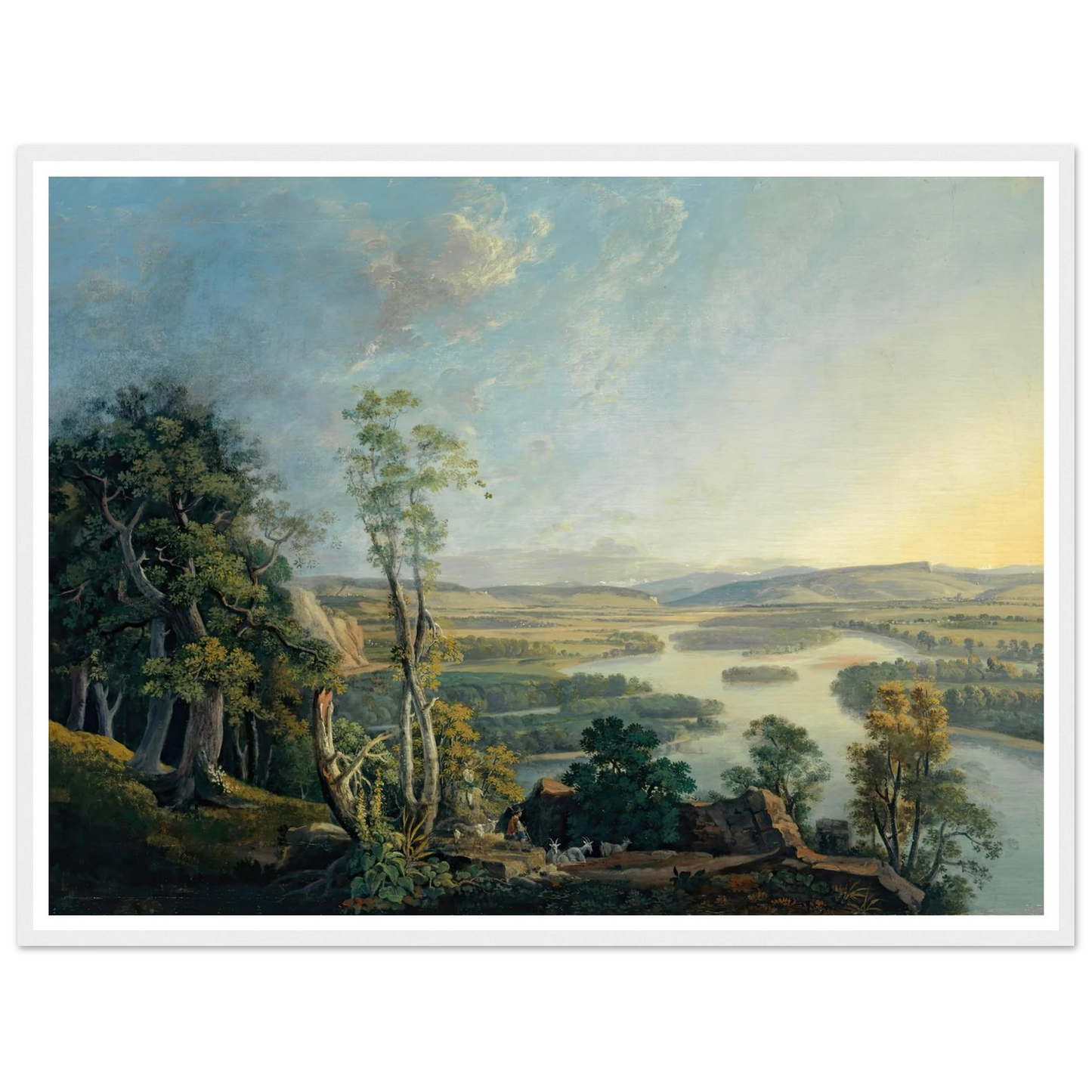Landscape of the Rhine near the Isteinerklotz Art Print | Peter Birmann - Framed Poster - 30x40 cm / 12x16″ - Black frame