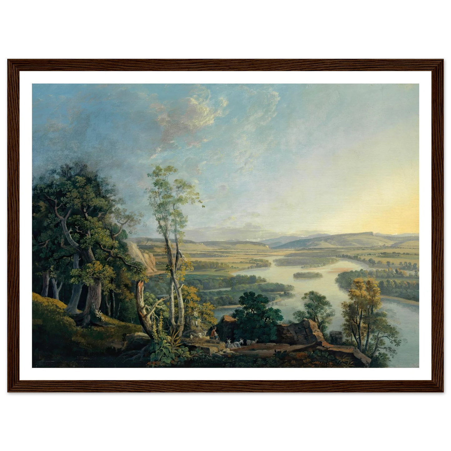 Landscape of the Rhine near the Isteinerklotz Art Print | Peter Birmann - Framed Poster - 30x40 cm / 12x16″ - Black frame