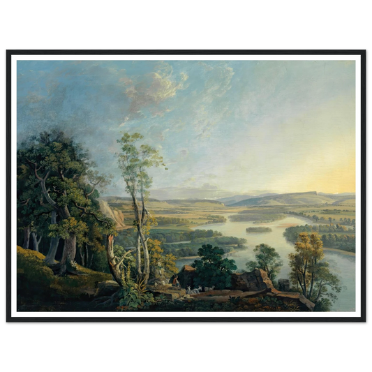 Landscape of the Rhine near the Isteinerklotz Art Print | Peter Birmann - Framed Poster - 30x40 cm / 12x16″ - Black frame