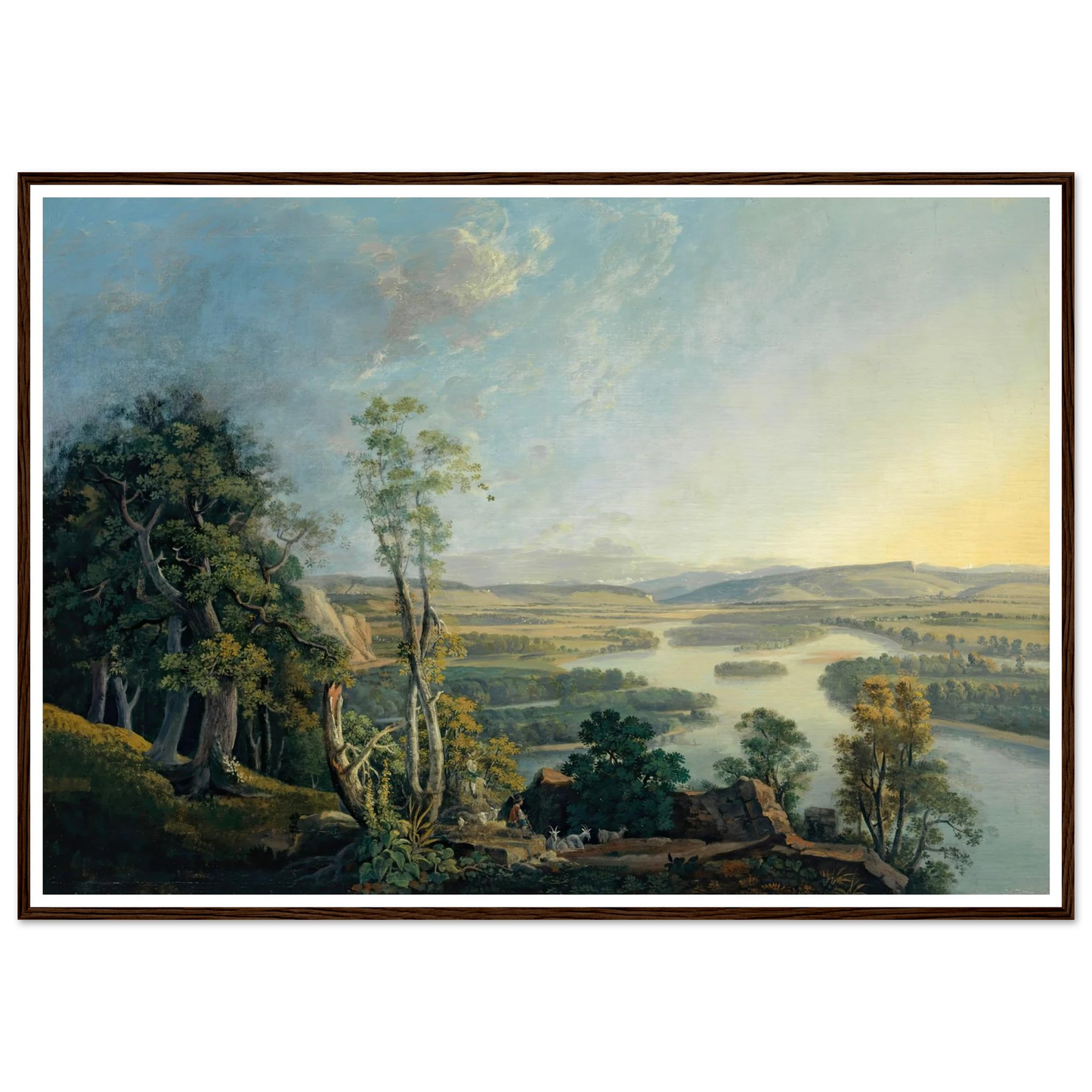 Landscape of the Rhine near the Isteinerklotz Art Print | Peter Birmann - Framed Poster - 30x40 cm / 12x16″ - Black frame