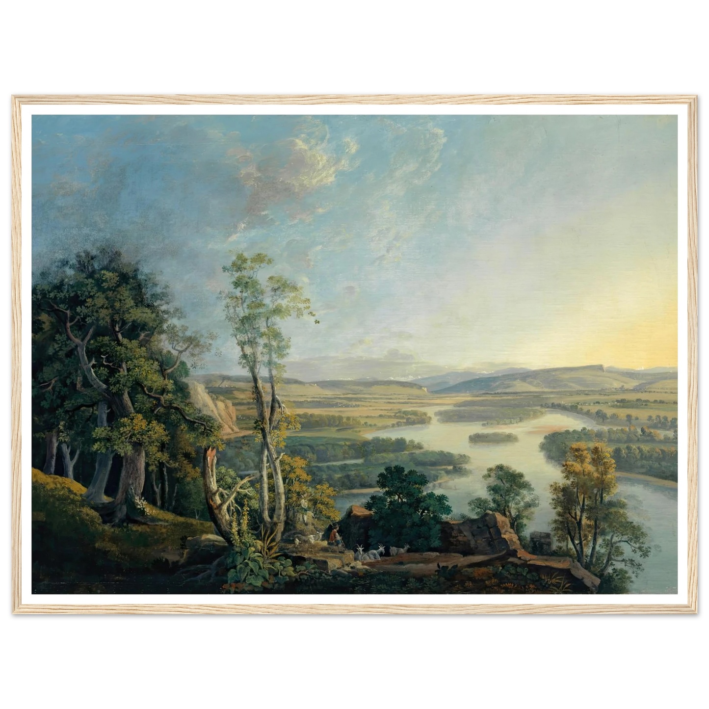 Landscape of the Rhine near the Isteinerklotz Art Print | Peter Birmann - Framed Poster - 30x40 cm / 12x16″ - Black frame