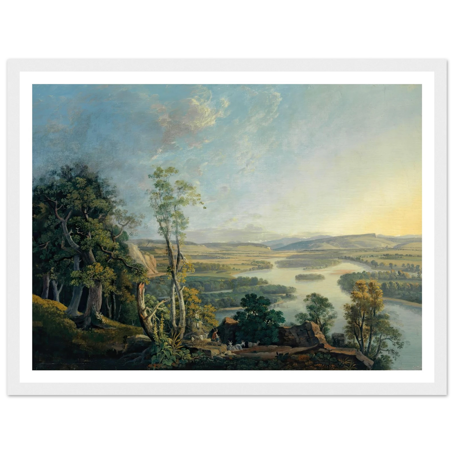 Landscape of the Rhine near the Isteinerklotz Art Print | Peter Birmann - Framed Poster - 30x40 cm / 12x16″ - Black frame