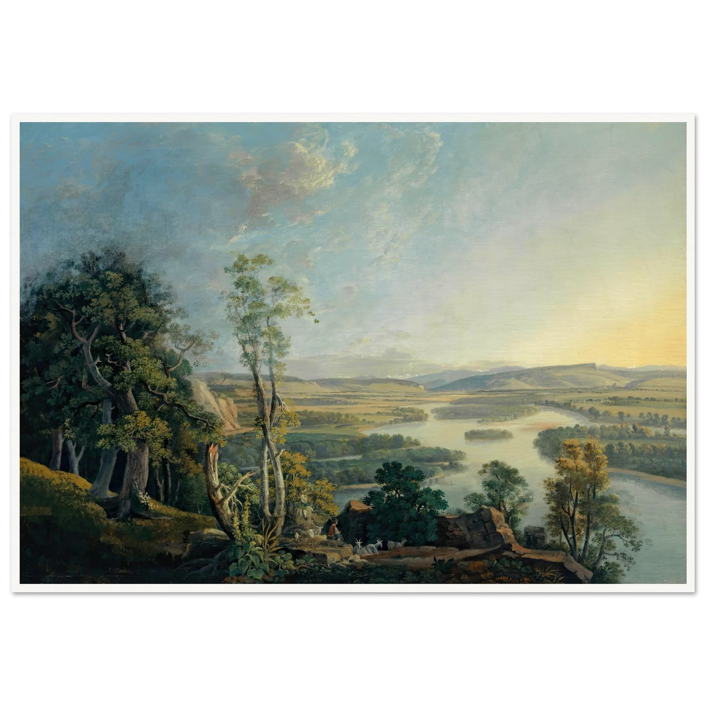 Landscape of the Rhine near the Isteinerklotz Art Print | Peter Birmann - Framed Poster - 30x40 cm / 12x16″ - Black frame