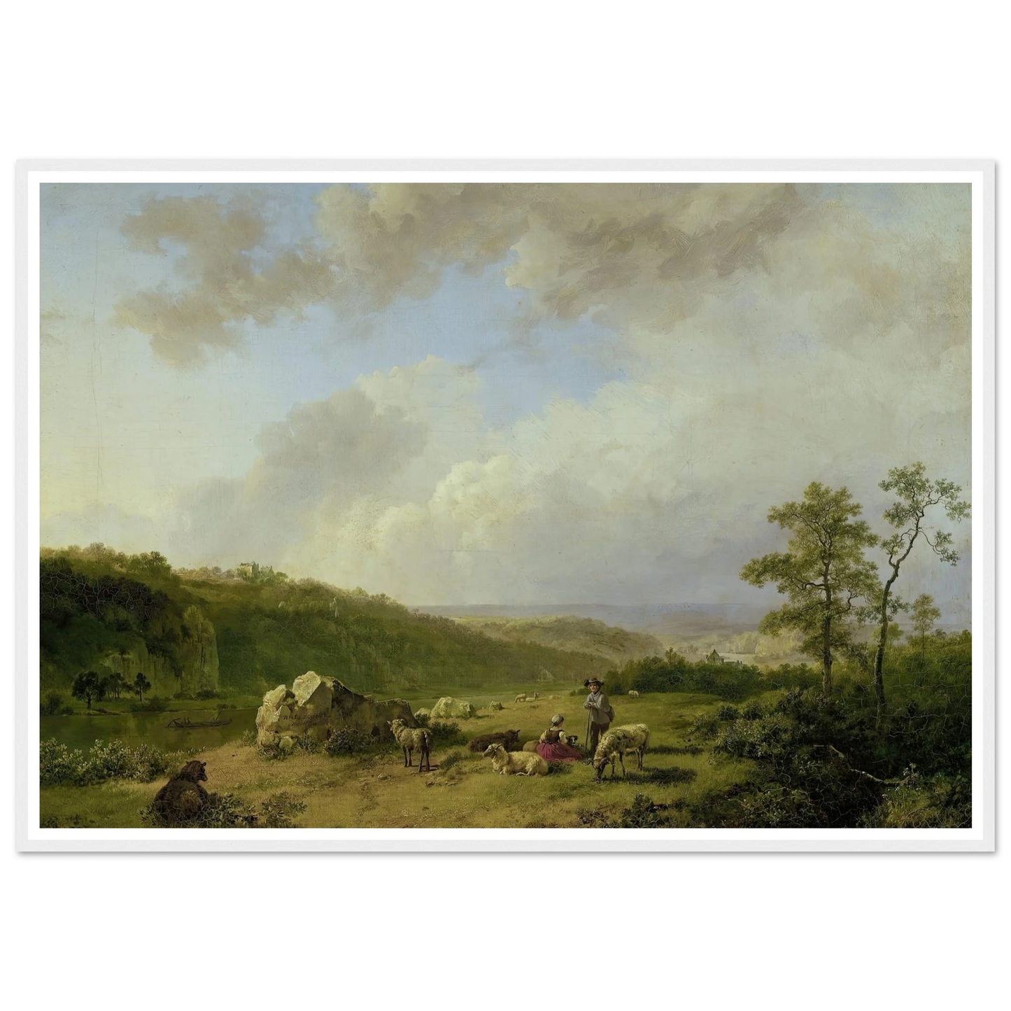 Landscape with a Rainstorm Threatening (1825 - 1829) Art Print | Barend Cornelis Koekkoek - Framed Poster - 30x40 cm / 12x16″ - Black frame