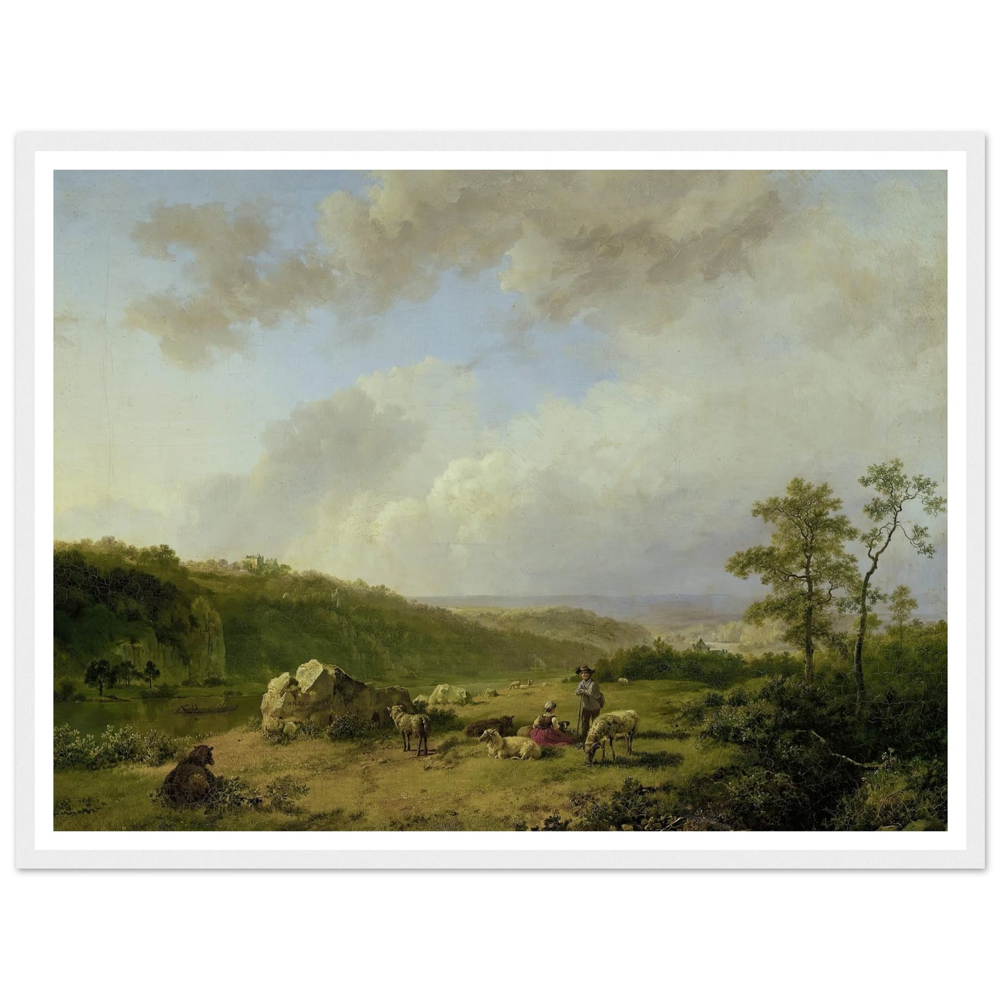 Landscape with a Rainstorm Threatening (1825 - 1829) Art Print | Barend Cornelis Koekkoek - Framed Poster - 30x40 cm / 12x16″ - Black frame