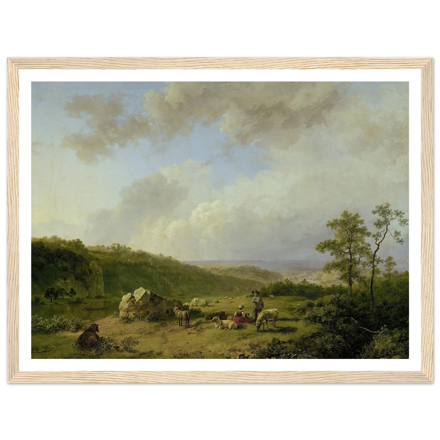 Landscape with a Rainstorm Threatening (1825 - 1829) Art Print | Barend Cornelis Koekkoek - Framed Poster - 30x40 cm / 12x16″ - Black frame
