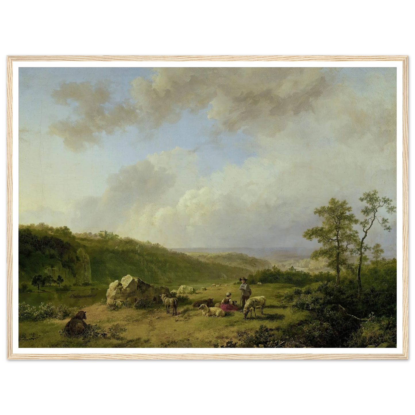 Landscape with a Rainstorm Threatening (1825 - 1829) Art Print | Barend Cornelis Koekkoek - Framed Poster - 30x40 cm / 12x16″ - Black frame