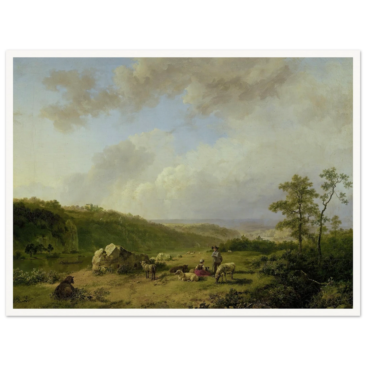 Landscape with a Rainstorm Threatening (1825 - 1829) Art Print | Barend Cornelis Koekkoek - Framed Poster - 30x40 cm / 12x16″ - Black frame