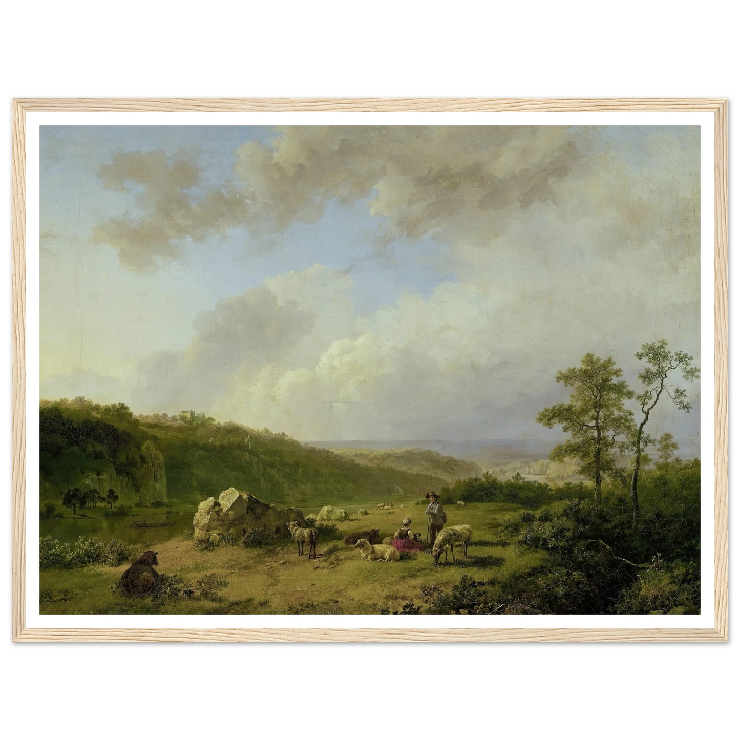 Landscape with a Rainstorm Threatening (1825 - 1829) Art Print | Barend Cornelis Koekkoek - Framed Poster - 30x40 cm / 12x16″ - Black frame