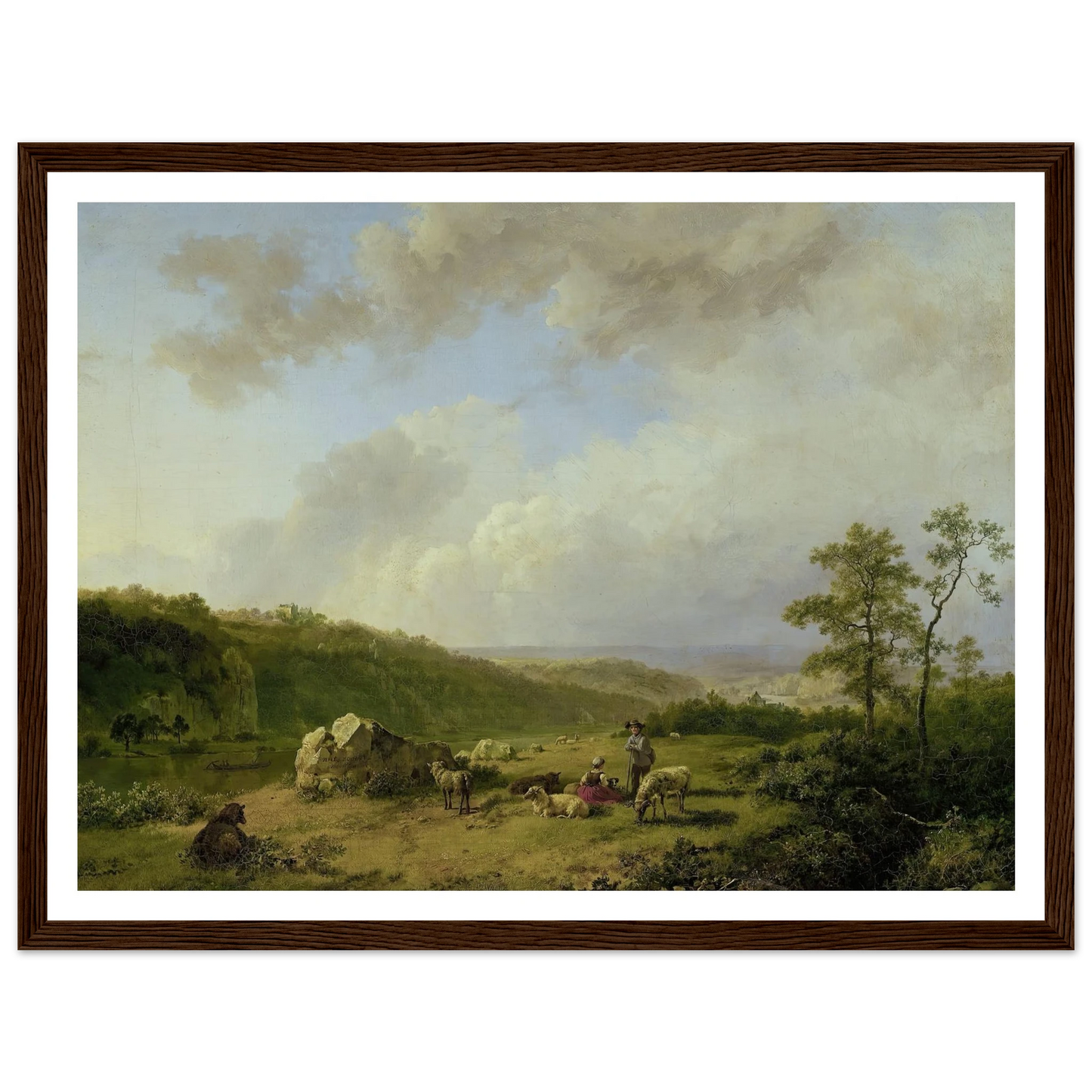 Landscape with a Rainstorm Threatening (1825 - 1829) Art Print | Barend Cornelis Koekkoek - Framed Poster - 30x40 cm / 12x16″ - Black frame