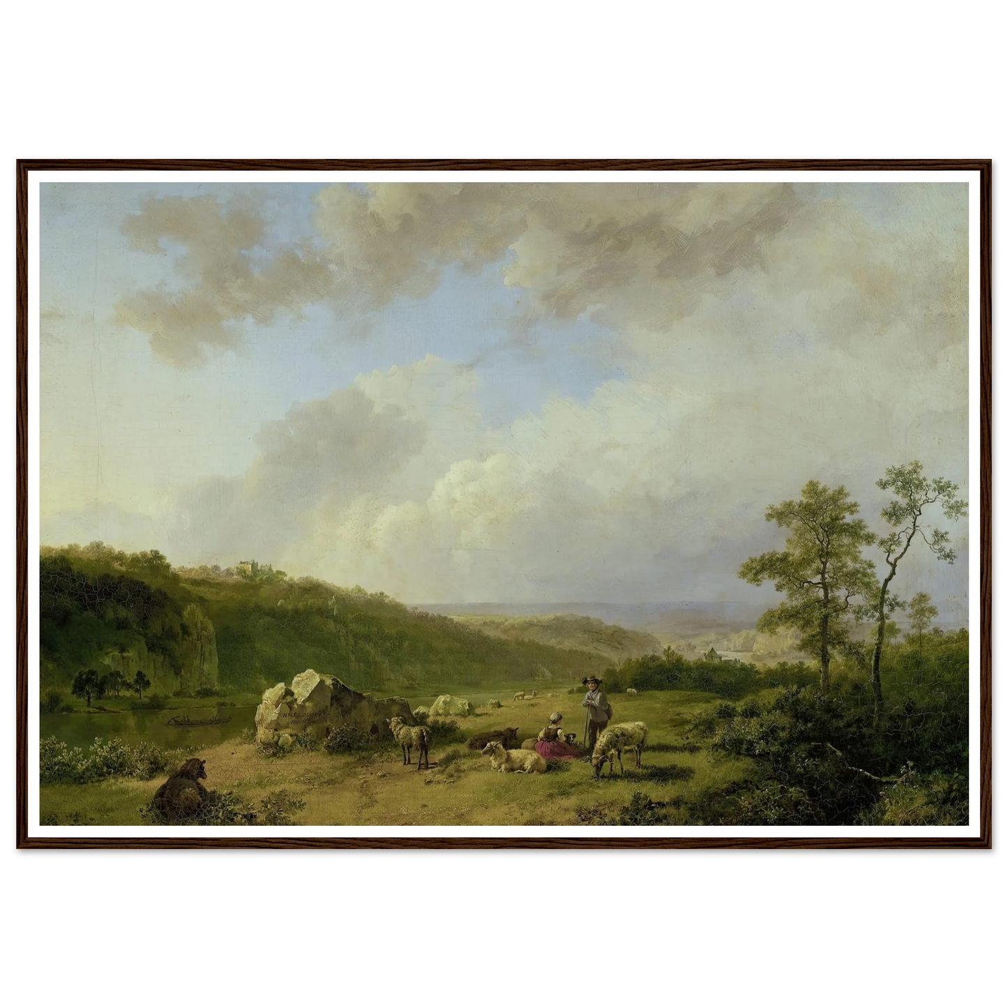 Landscape with a Rainstorm Threatening (1825 - 1829) Art Print | Barend Cornelis Koekkoek - Framed Poster - 30x40 cm / 12x16″ - Black frame