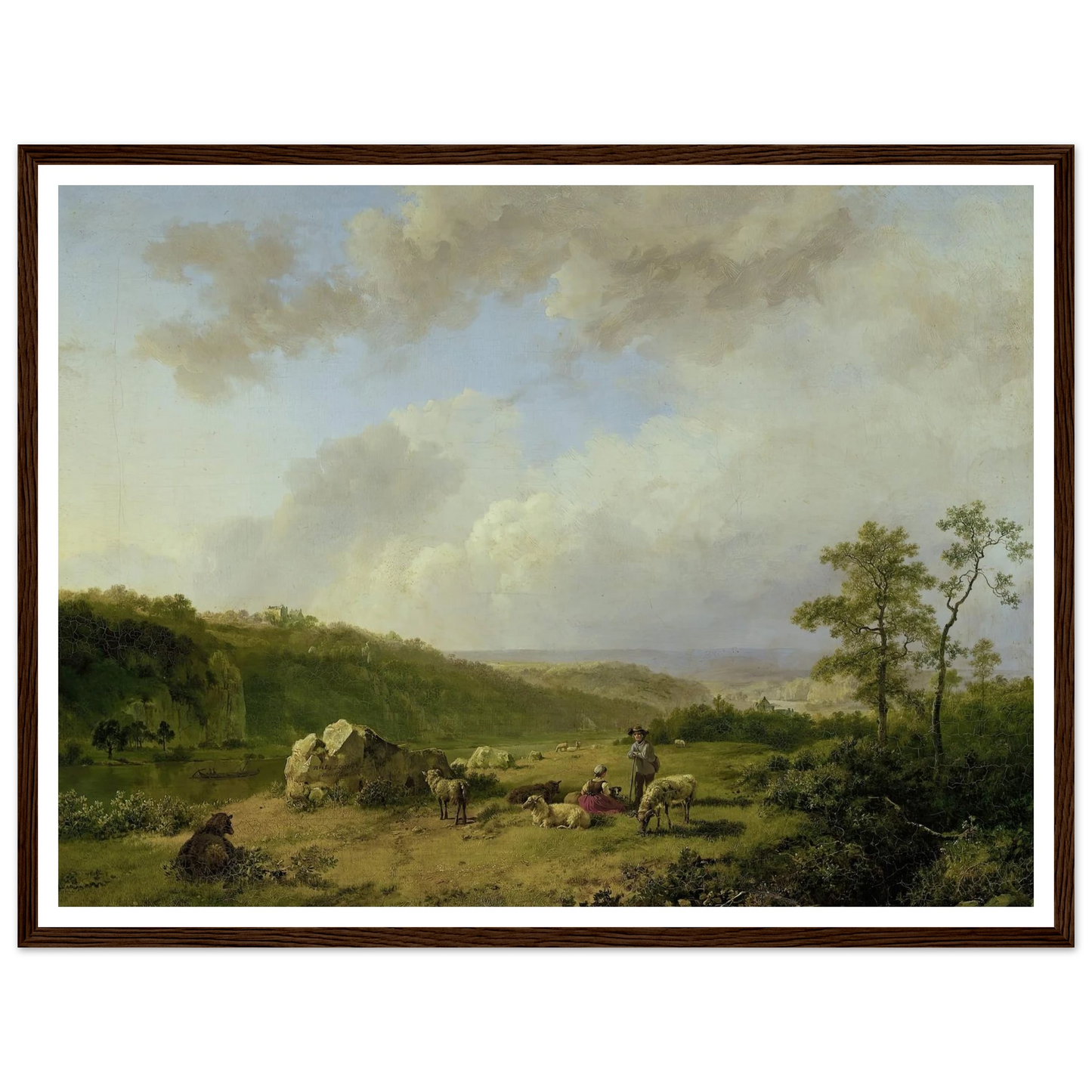 Landscape with a Rainstorm Threatening (1825 - 1829) Art Print | Barend Cornelis Koekkoek - Framed Poster - 30x40 cm / 12x16″ - Black frame
