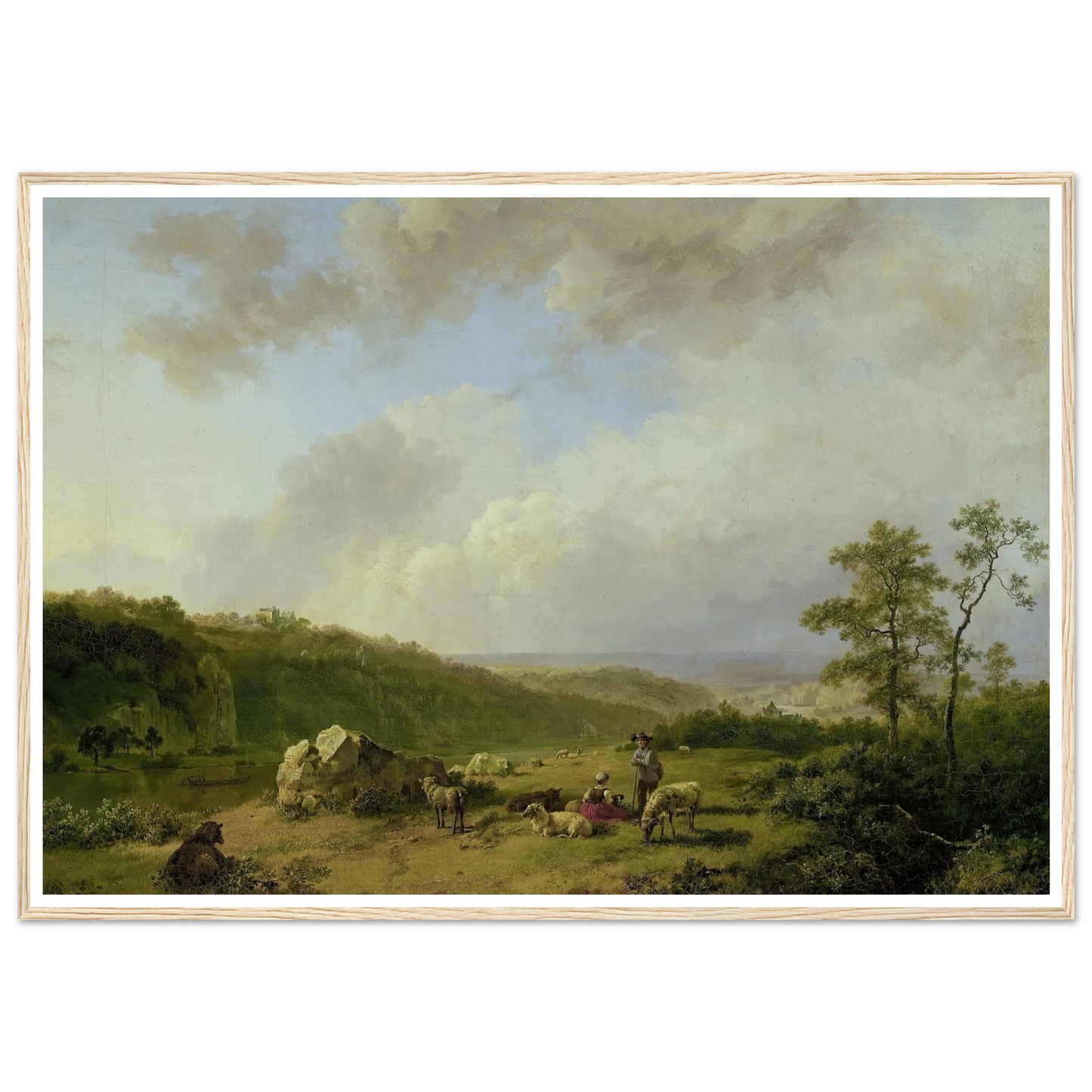 Landscape with a Rainstorm Threatening (1825 - 1829) Art Print | Barend Cornelis Koekkoek - Framed Poster - 30x40 cm / 12x16″ - Black frame