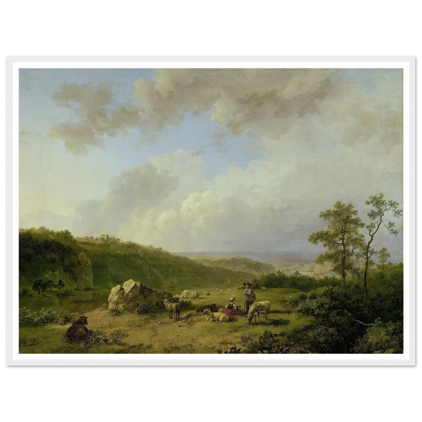 Landscape with a Rainstorm Threatening (1825 - 1829) Art Print | Barend Cornelis Koekkoek - Framed Poster - 30x40 cm / 12x16″ - Black frame