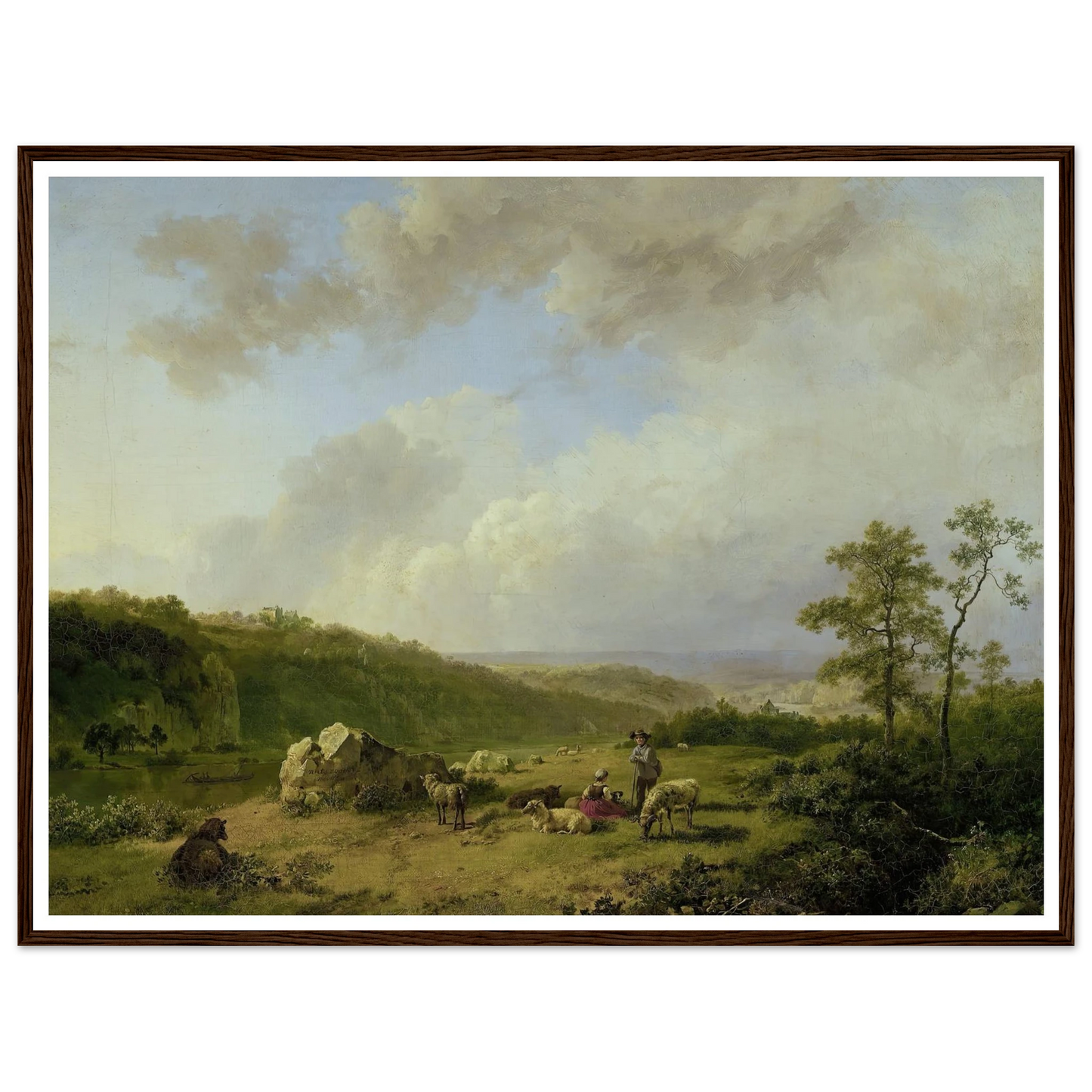 Landscape with a Rainstorm Threatening (1825 - 1829) Art Print | Barend Cornelis Koekkoek - Framed Poster - 30x40 cm / 12x16″ - Black frame