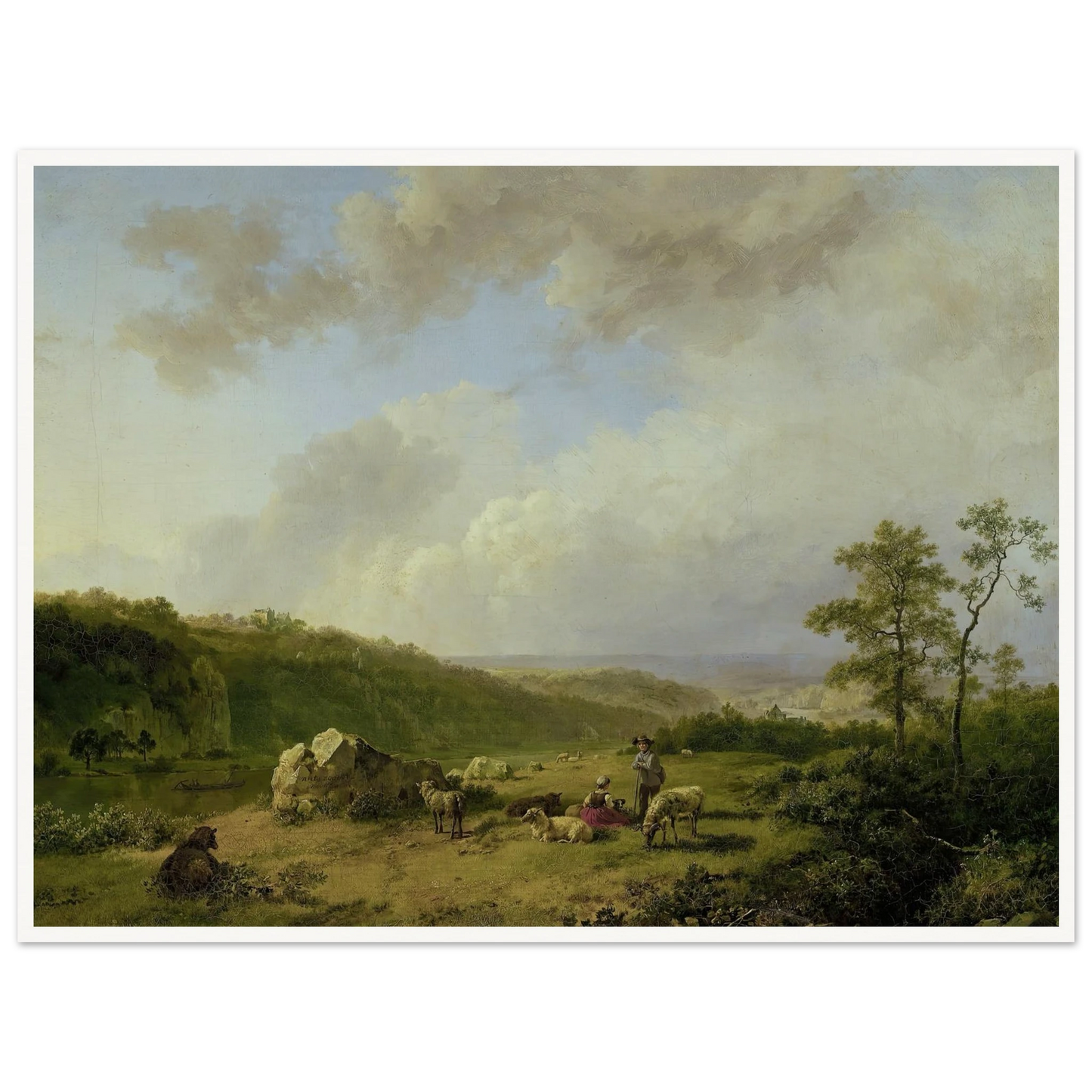 Landscape with a Rainstorm Threatening (1825 - 1829) Art Print | Barend Cornelis Koekkoek - Framed Poster - 30x40 cm / 12x16″ - Black frame