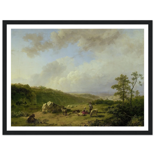 Landscape with a Rainstorm Threatening (1825 - 1829) Art Print | Barend Cornelis Koekkoek - Framed Poster - 30x40 cm / 12x16″ - Black frame