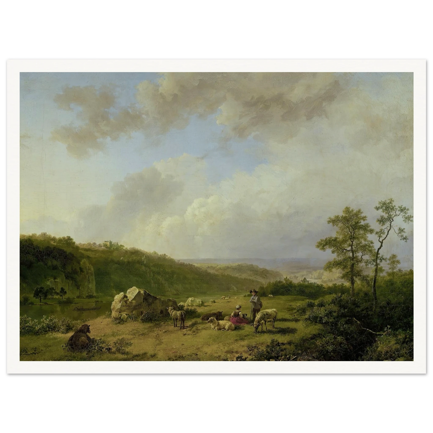 Landscape with a Rainstorm Threatening (1825 - 1829) Art Print | Barend Cornelis Koekkoek - Framed Poster - 30x40 cm / 12x16″ - Black frame