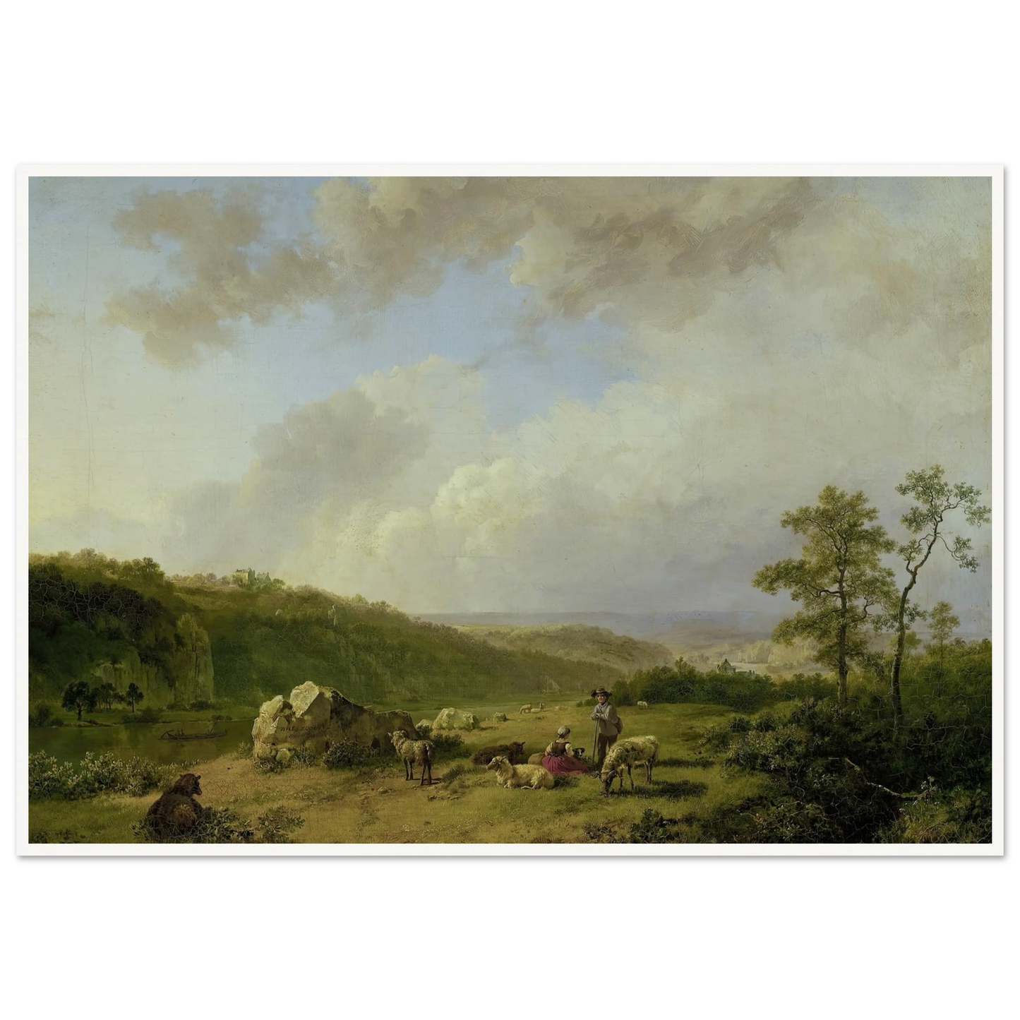 Landscape with a Rainstorm Threatening (1825 - 1829) Art Print | Barend Cornelis Koekkoek - Framed Poster - 30x40 cm / 12x16″ - Black frame