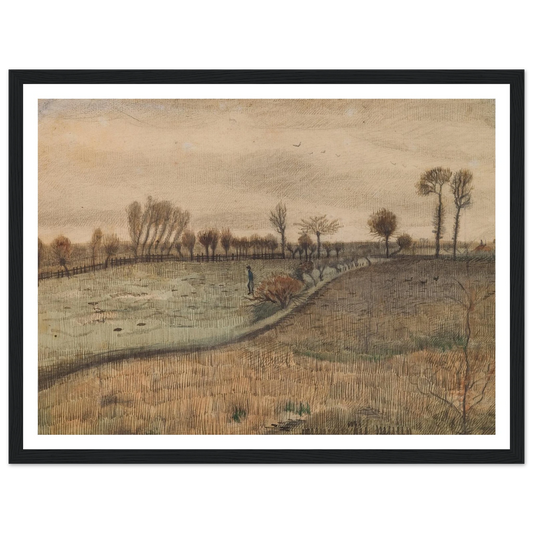 Landscape with Pollard Willows (c.1880) Art Print | Vincent van Gogh - Framed Poster - 30x40 cm / 12x16″ - Black frame