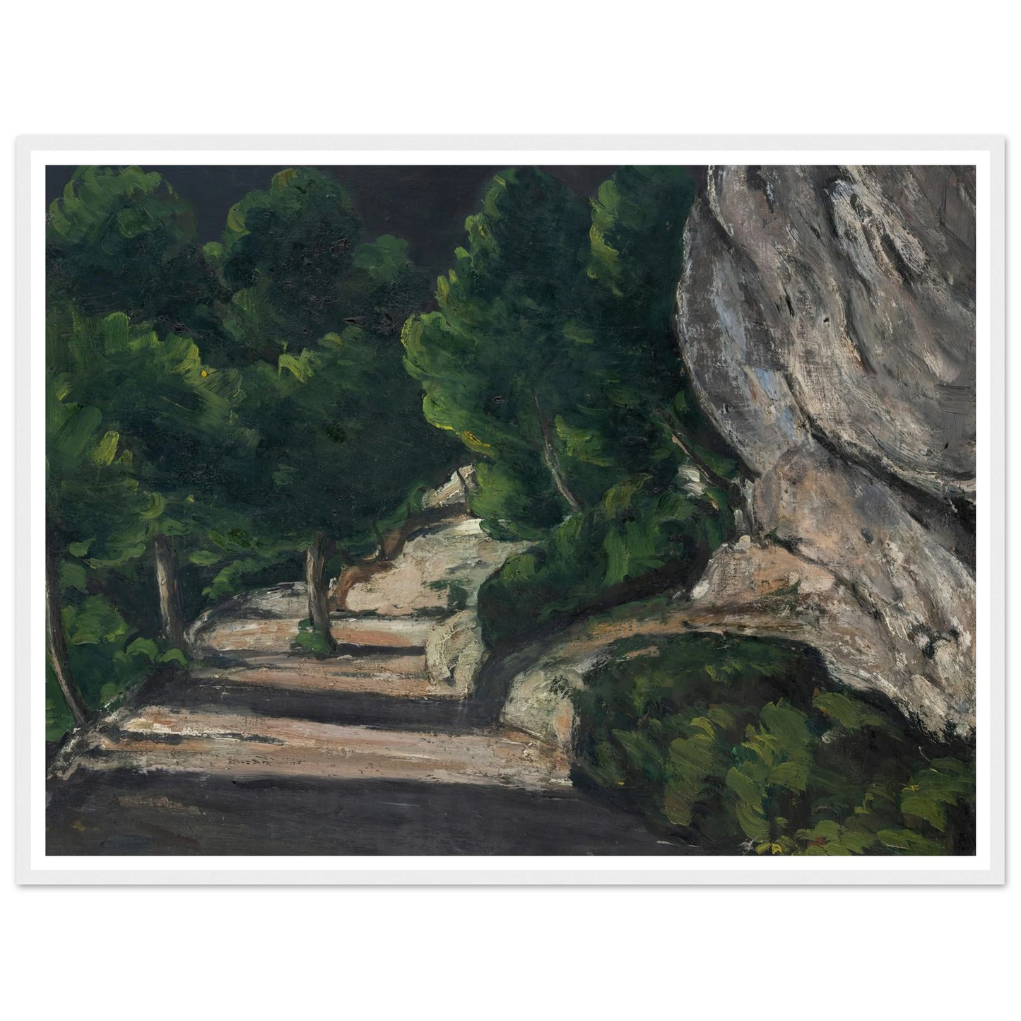 Landscape. Road with Trees in Rocky Mountains (1870 – 1871) Art Print | Paul Cezanne - Framed Poster - 30x40 cm / 12x16″ - Black frame