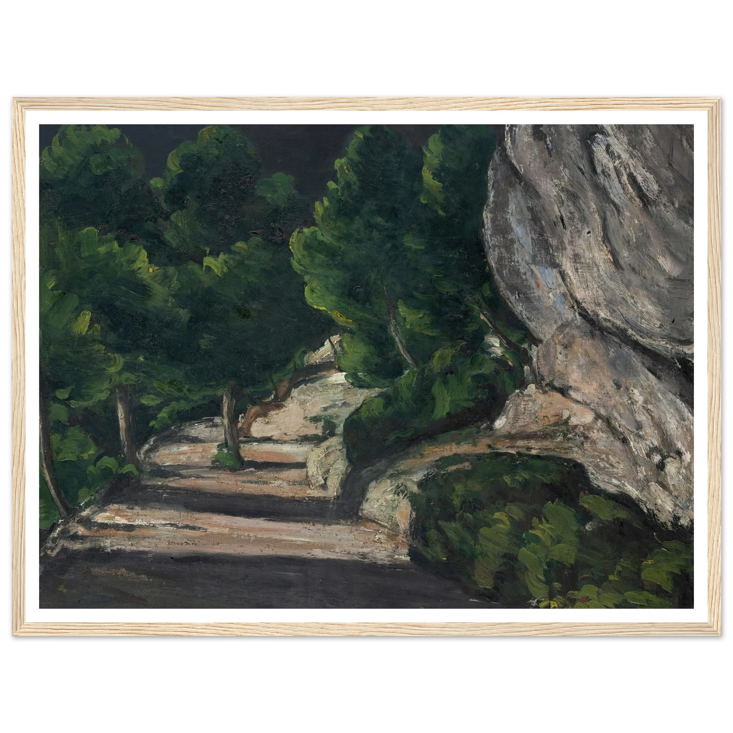 Landscape. Road with Trees in Rocky Mountains (1870 – 1871) Art Print | Paul Cezanne - Framed Poster - 30x40 cm / 12x16″ - Black frame