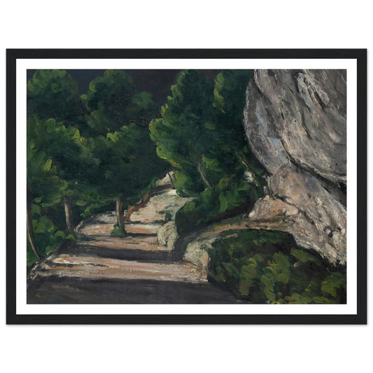 Landscape. Road with Trees in Rocky Mountains (1870 – 1871) Art Print | Paul Cezanne - Framed Poster - 30x40 cm / 12x16″ - Black frame
