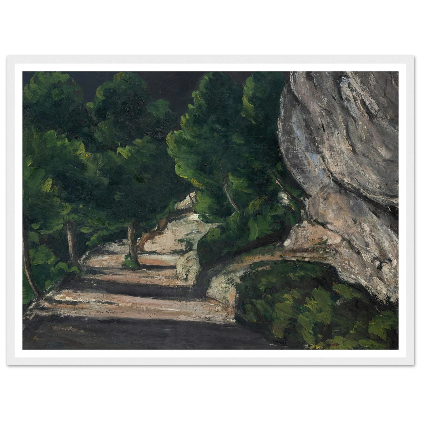 Landscape. Road with Trees in Rocky Mountains (1870 – 1871) Art Print | Paul Cezanne - Framed Poster - 30x40 cm / 12x16″ - Black frame