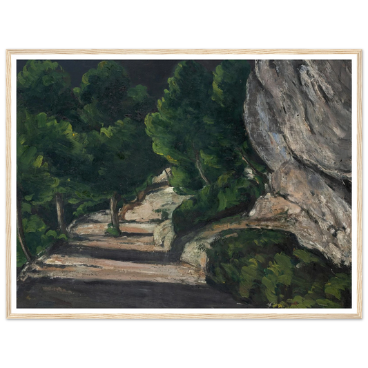 Landscape. Road with Trees in Rocky Mountains (1870 – 1871) Art Print | Paul Cezanne - Framed Poster - 30x40 cm / 12x16″ - Black frame