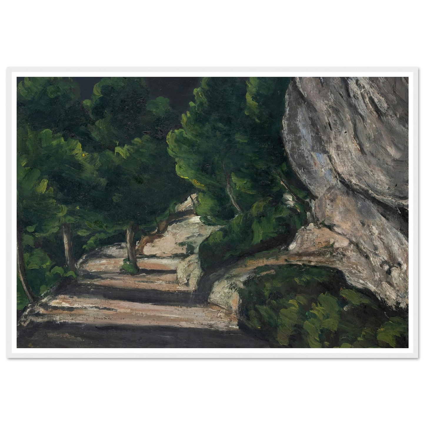 Landscape. Road with Trees in Rocky Mountains (1870 – 1871) Art Print | Paul Cezanne - Framed Poster - 30x40 cm / 12x16″ - Black frame