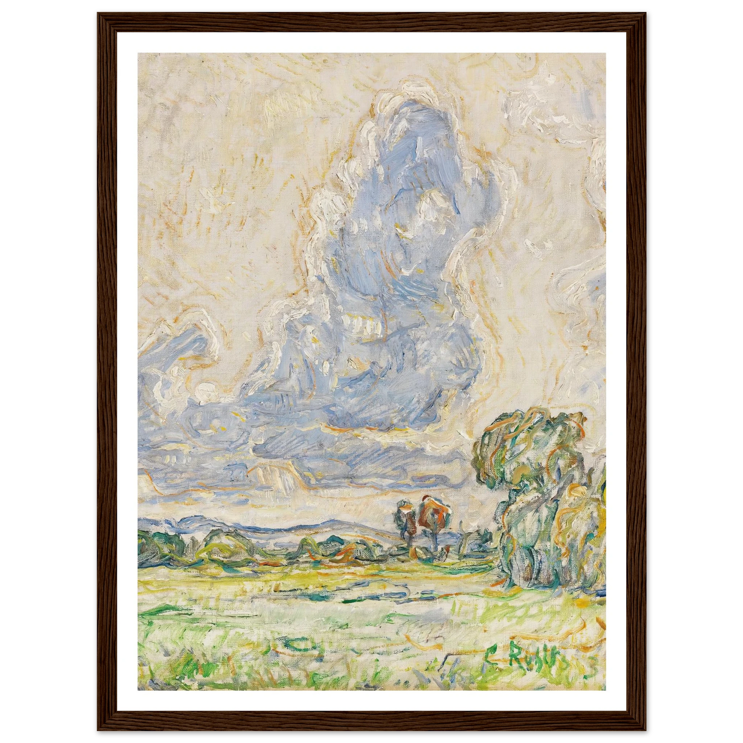 Landschaft (1903) Art Print | Christian Rohlfs - Framed Poster - 30x40 cm / 12x16″ - Black frame