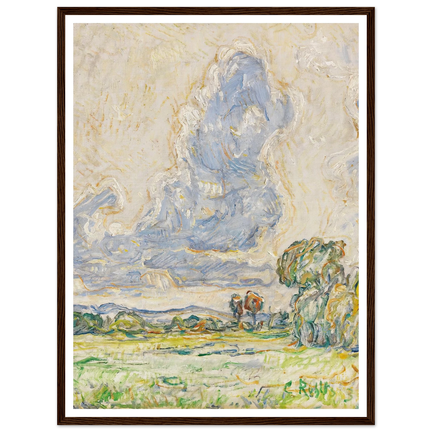 Landschaft (1903) Art Print | Christian Rohlfs - Framed Poster - 30x40 cm / 12x16″ - Black frame