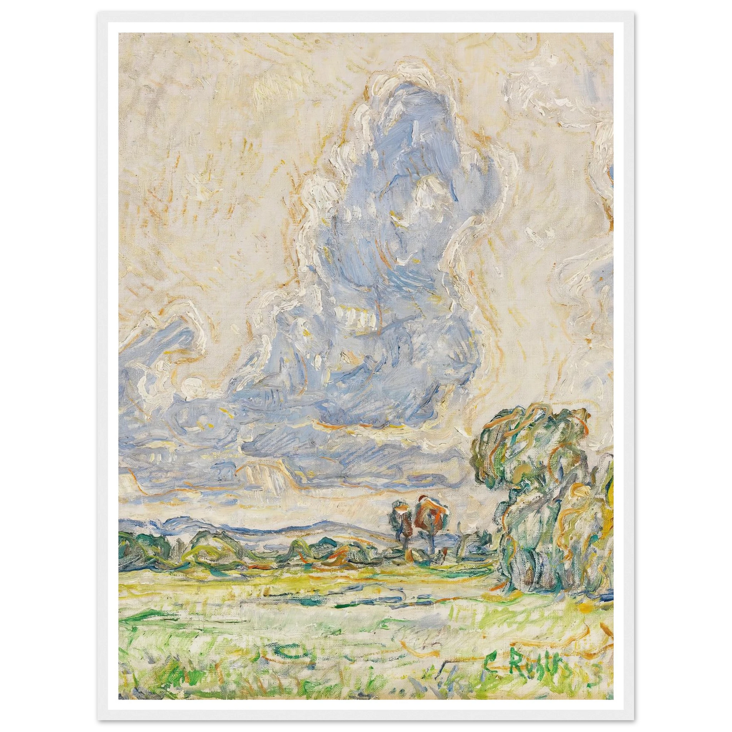 Landschaft (1903) Art Print | Christian Rohlfs - Framed Poster - 30x40 cm / 12x16″ - Black frame