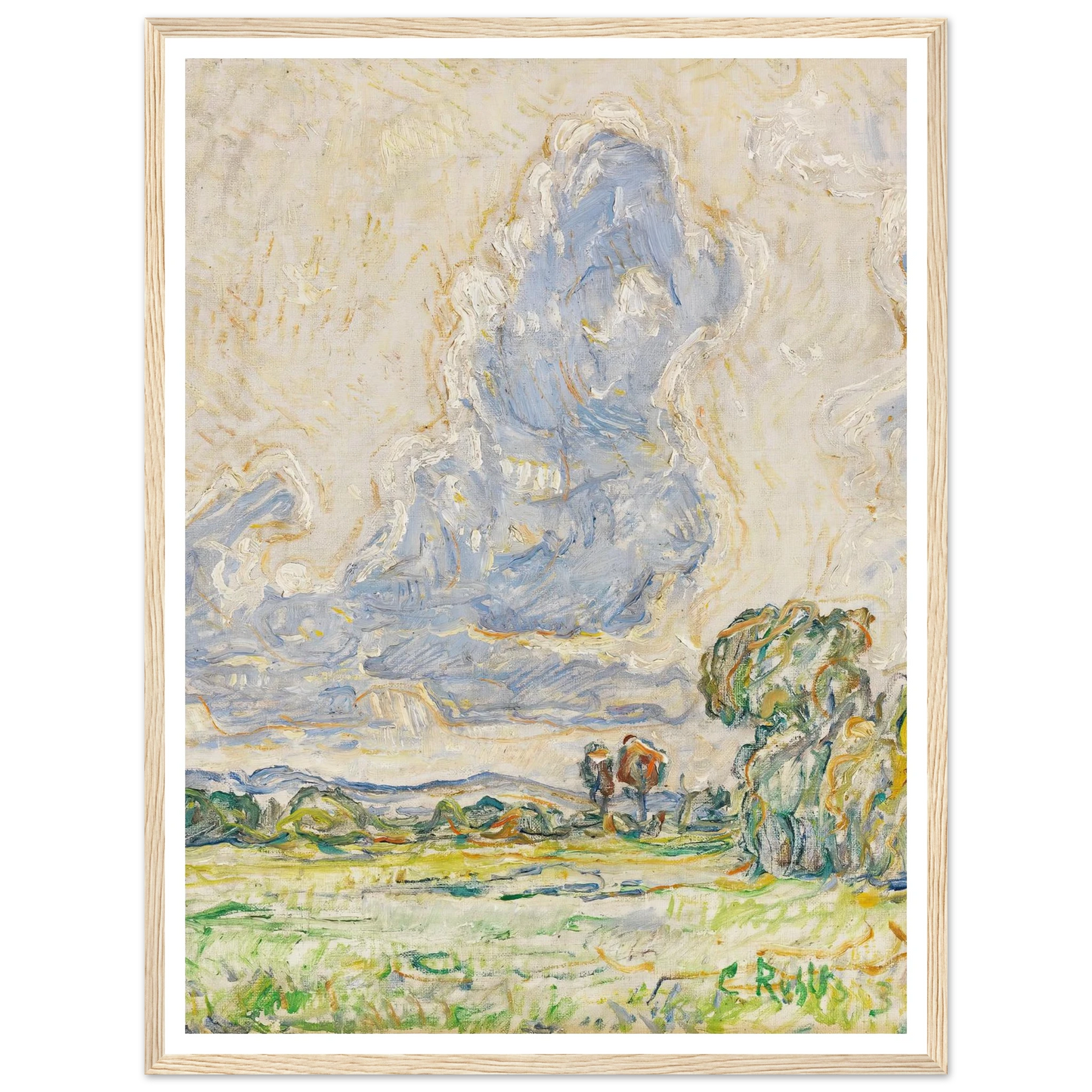 Landschaft (1903) Art Print | Christian Rohlfs - Framed Poster - 30x40 cm / 12x16″ - Black frame