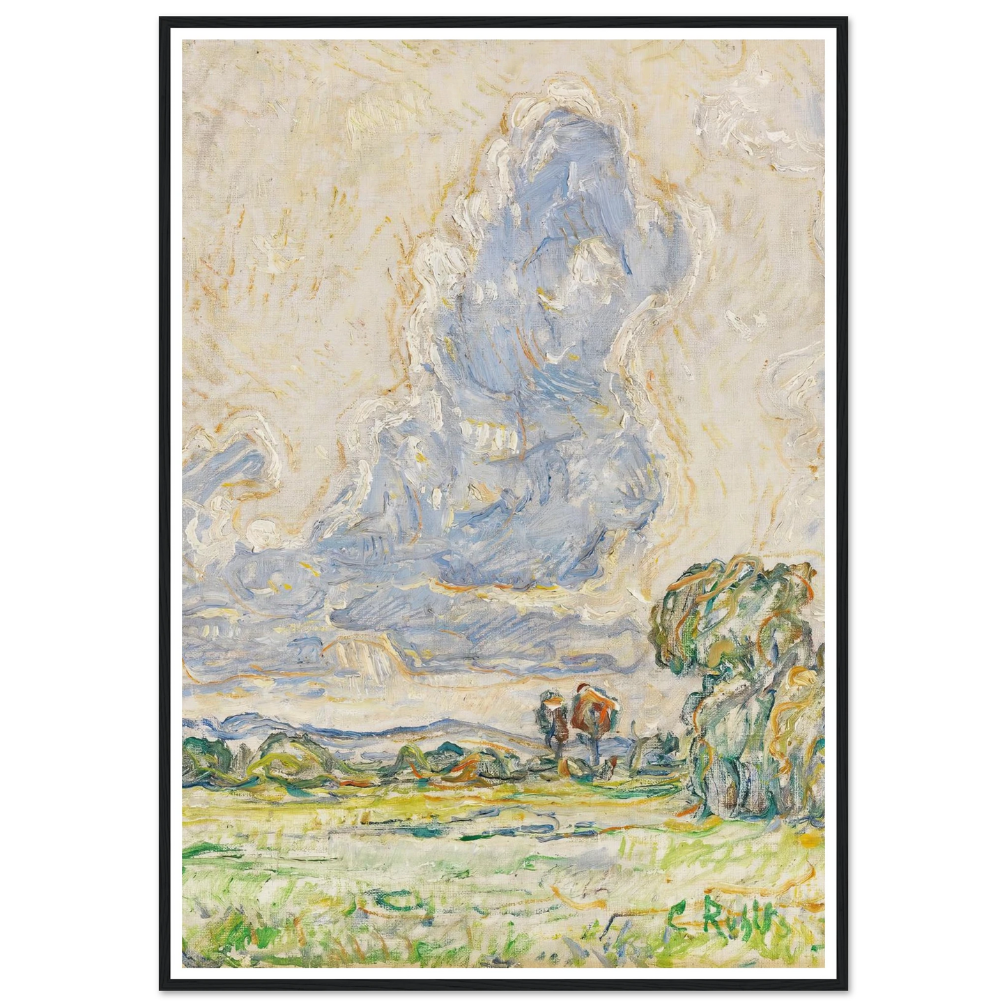 Landschaft (1903) Art Print | Christian Rohlfs - Framed Poster - 30x40 cm / 12x16″ - Black frame