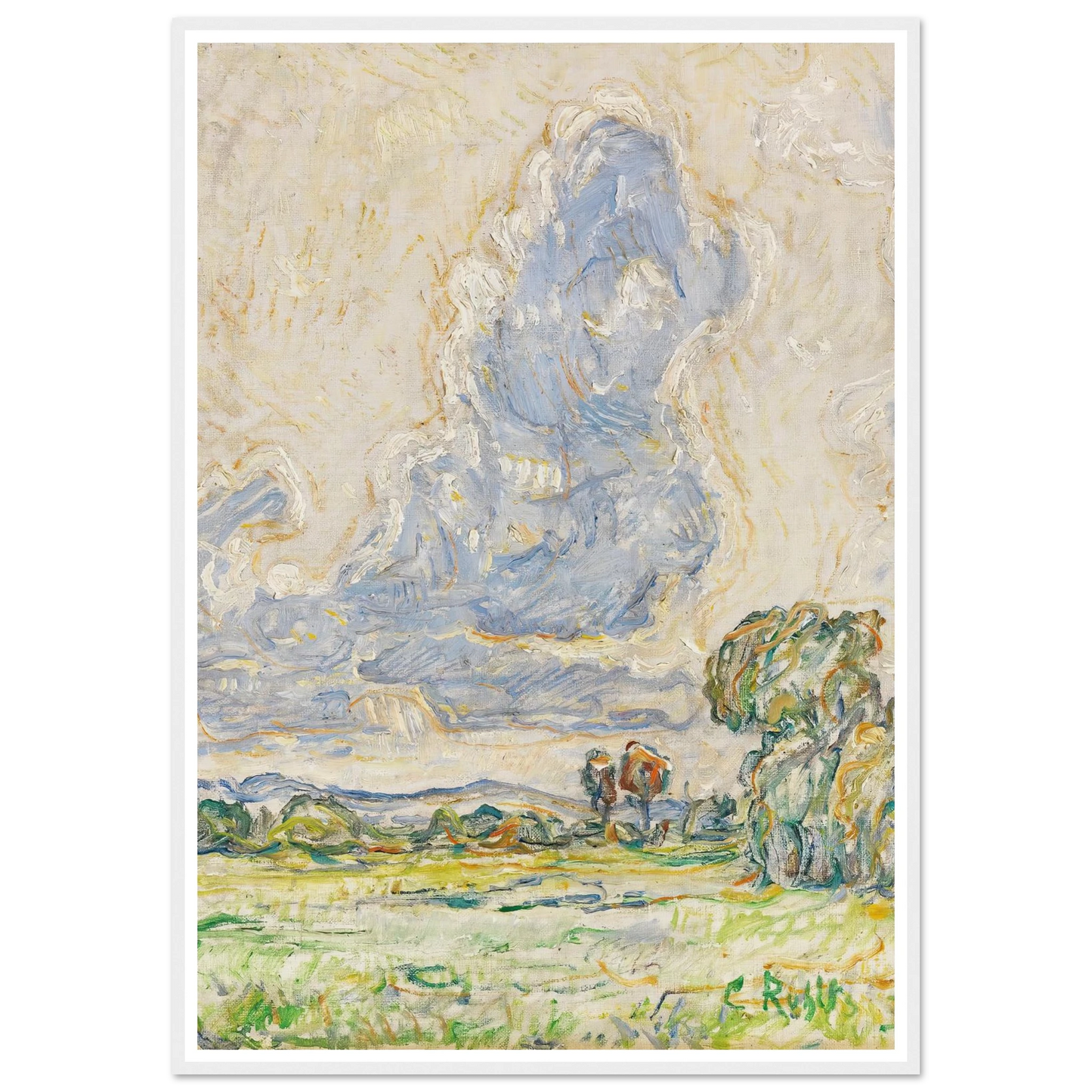 Landschaft (1903) Art Print | Christian Rohlfs - Framed Poster - 30x40 cm / 12x16″ - Black frame